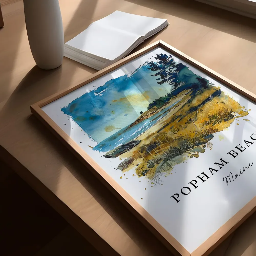 Popham Beach, Maine Travel Poster Art Print - Image 5