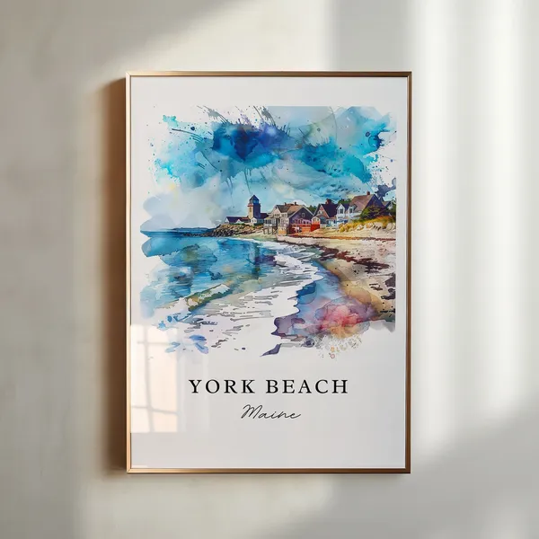 York Beach Me Travel Poster, Maine Housewarming