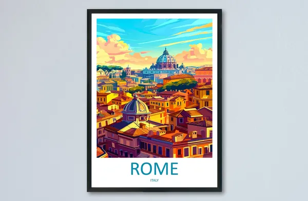 Rome Travel Poster, Italy Wall Decor