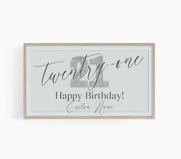 Custom Happy Birthday Frame TV Art, 21st Birthday