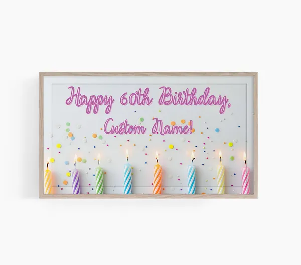 Personalized Happy Birthday Frame TV Art Poster