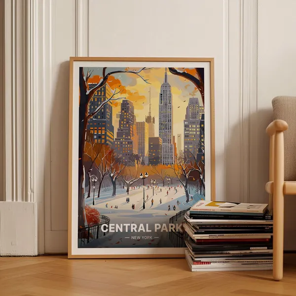 Central Park Winter Wonderland Travel Poster