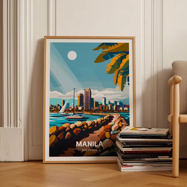 Manila Philippines Travel Poster, Travel Themed Artwork