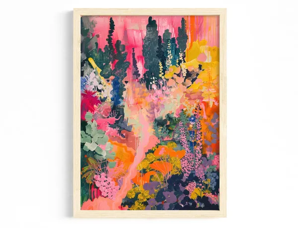 Abstract Flower Explosion Art Print, Modern Floral
