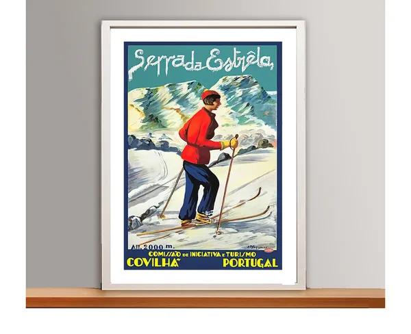 Serra Da Estrla Portugal Vintage Travel Poster