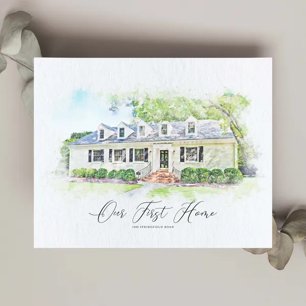 Custom House Portrait - Watercolor