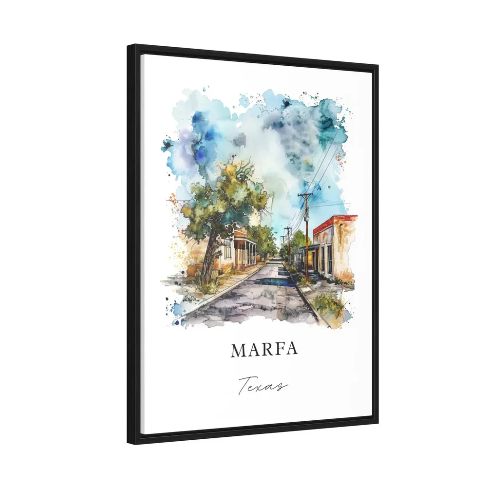 Marfa Tx Watercolor Travel Poster, Texas Wall Art - Image 2