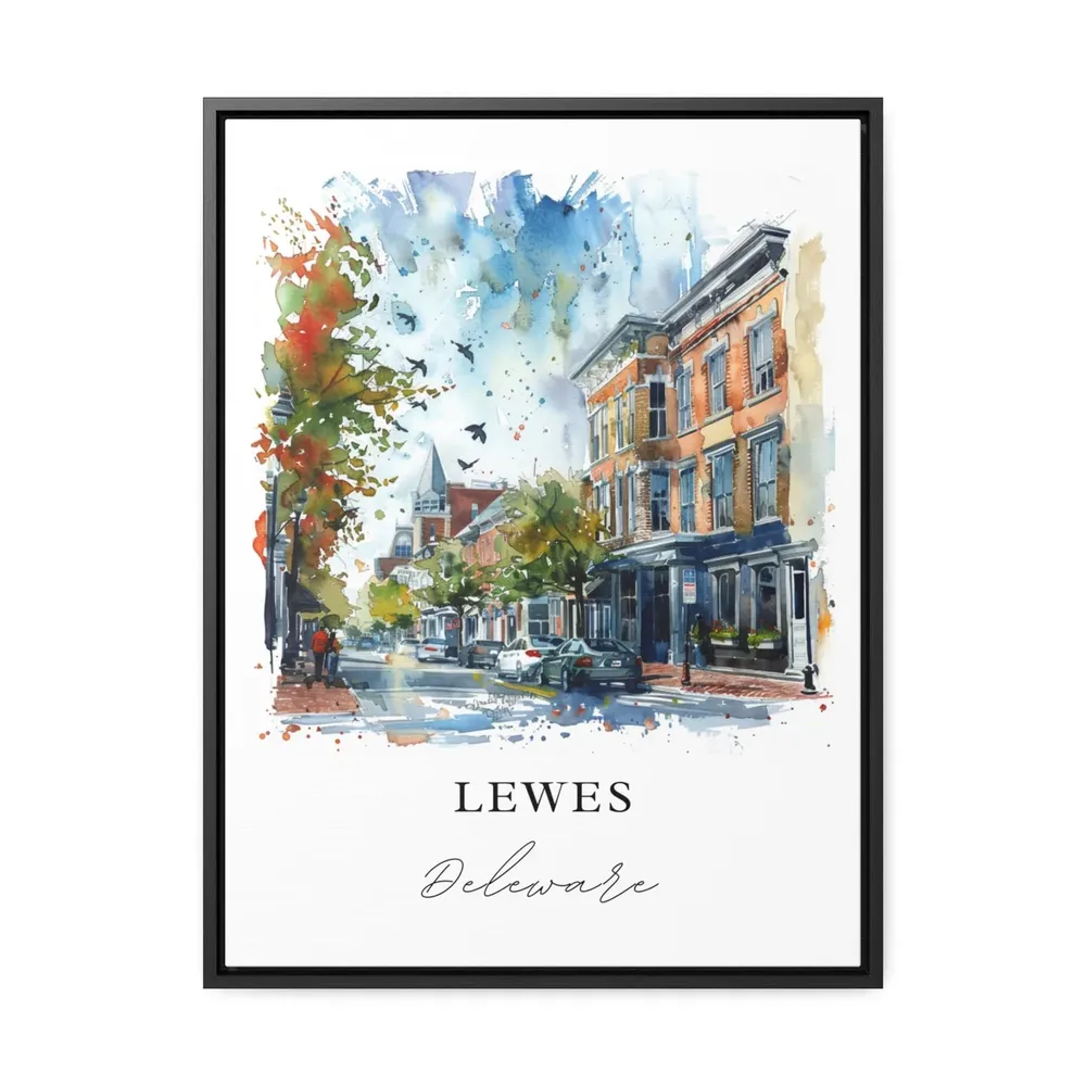 Lewes Delaware Watercolor Travel Poster, Sussex County - Image 3