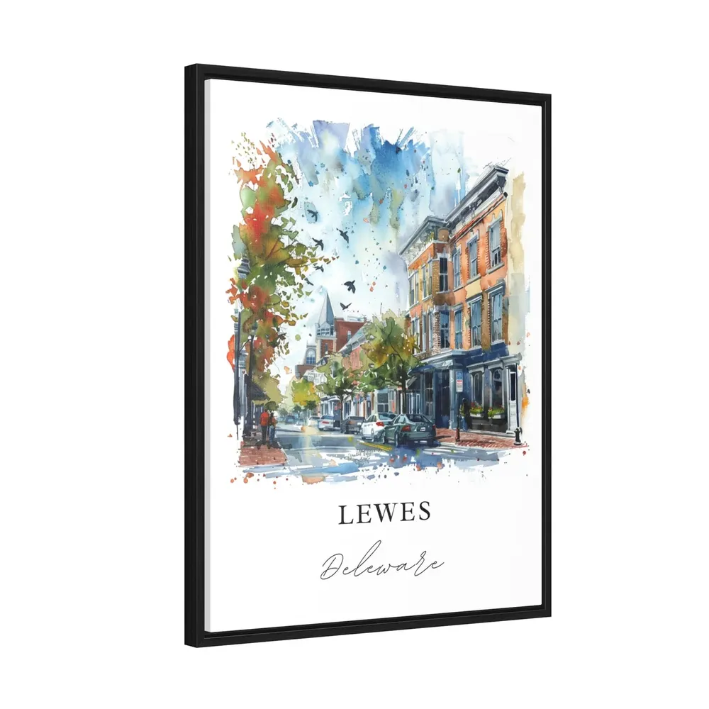 Lewes Delaware Watercolor Travel Poster, Sussex County - Image 2