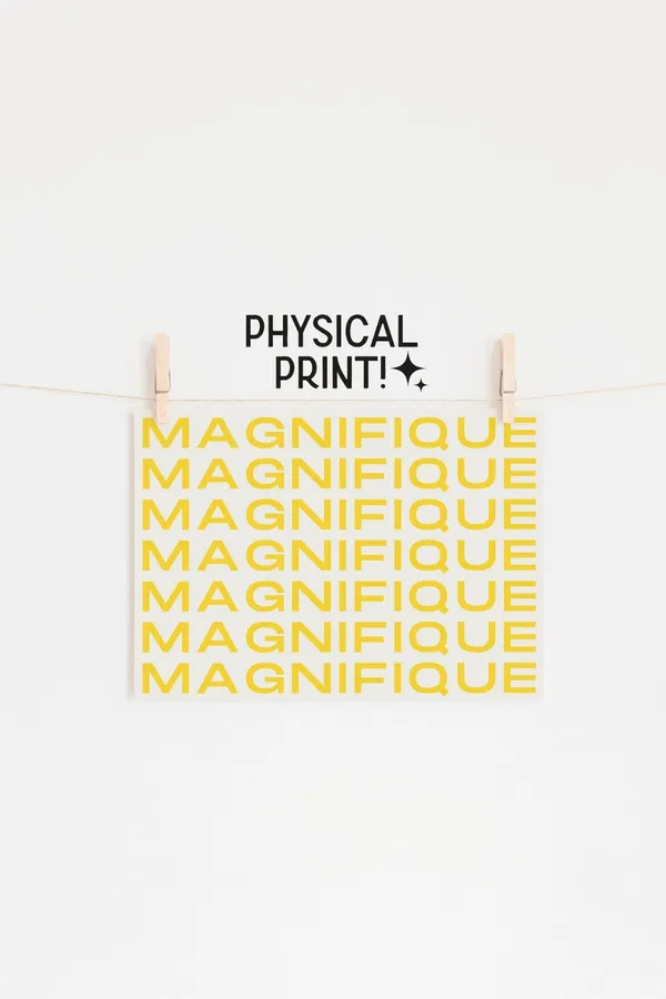 Magnifique French Typography Art Print, Gallery Wall