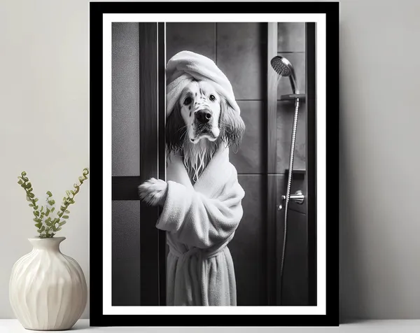 English Setter Bathroom Wall Art Photo Gift Decor