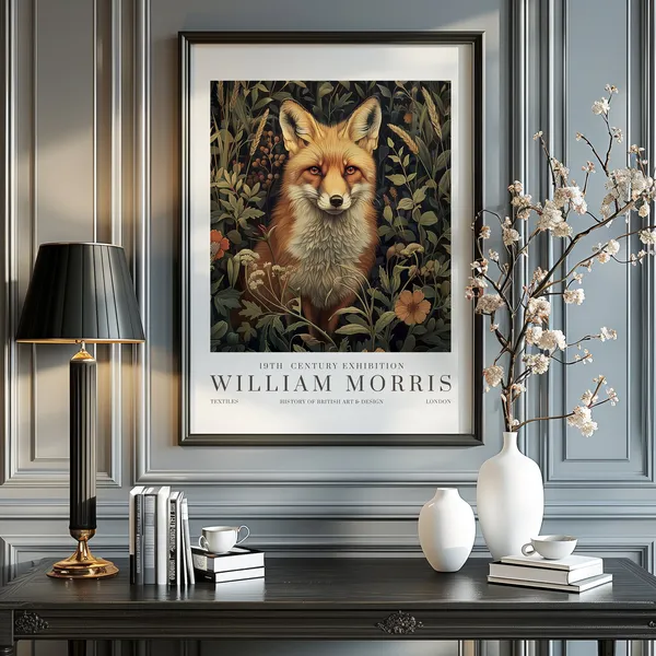 William Morris Textiles Fox Poster Print