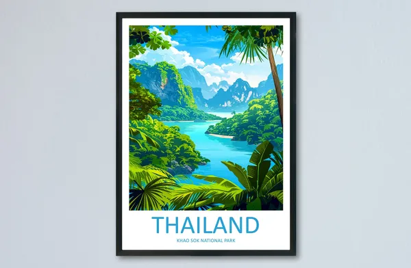 Khao Sok National Park Travel Poster, Thailand Trip