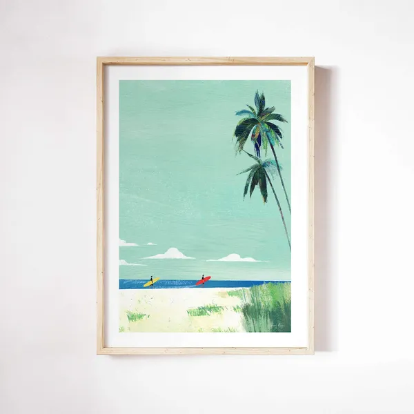 Surf Beach III Print by Henry Rivers, Beach Scene