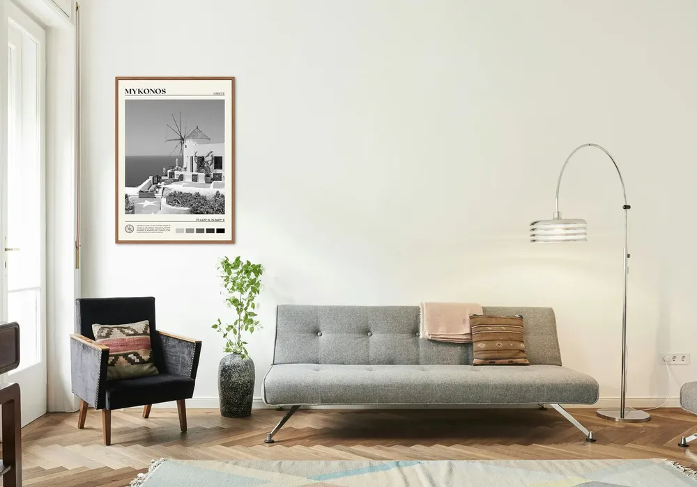 Mykonos Black And White Travel Poster - Image 3