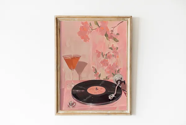 Vintage Record Aperol Spritz Music Poster Print