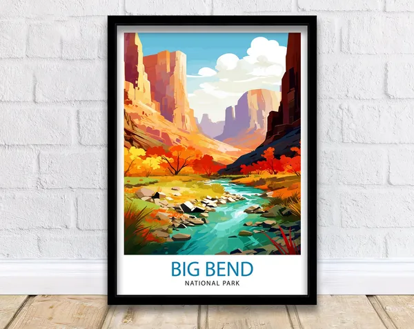 Big Bend National Park Travel Poster, Texas Art