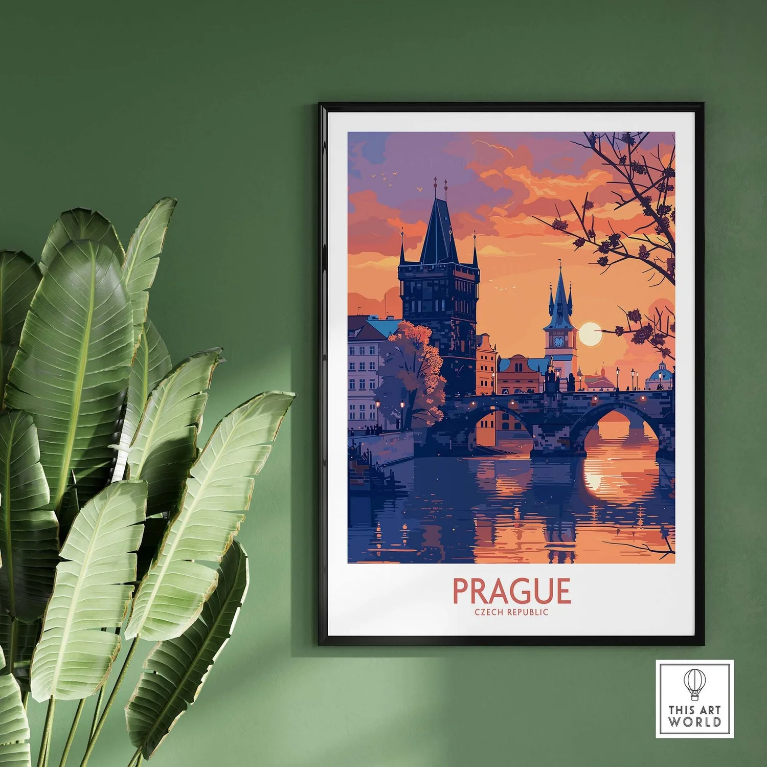 Prague Gift Illustration Wall Art Print - Image 2