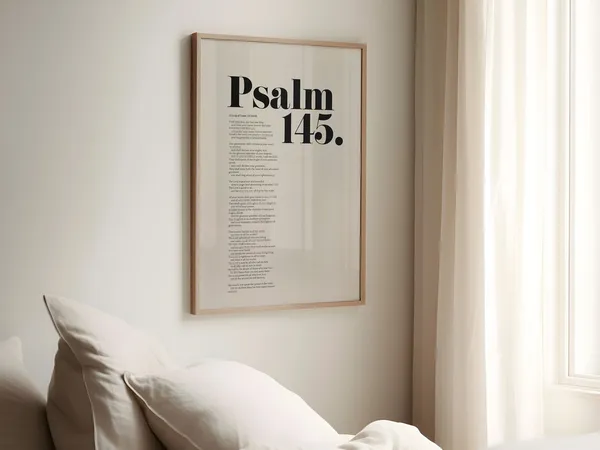 Psalm 145 Scripture Typography, Christian Art Print