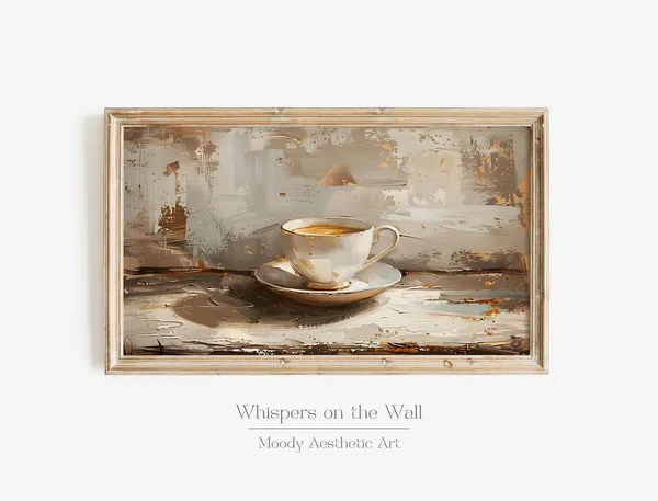 Neutral Coffee Art Minimalist Coffee Lover Decor