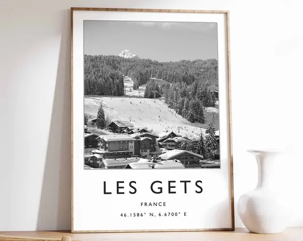 Les Gets Ski Travel Poster, French Alps Art Print