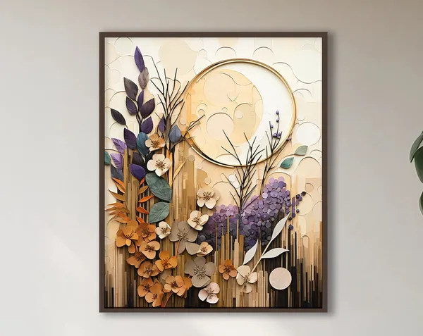 Boho Botanical Abstract Floral Bedroom Poster Print