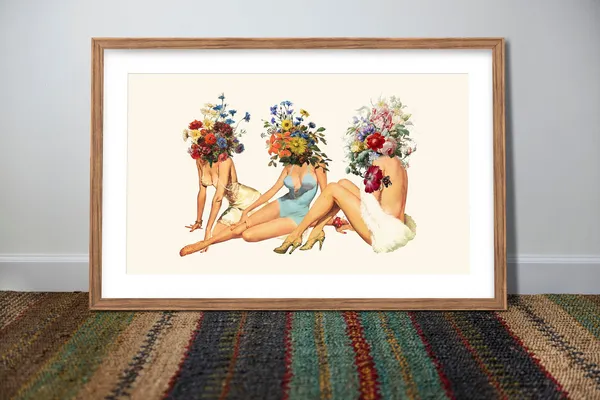 Surreal Beauty Retro Botanical Art Deco Poster