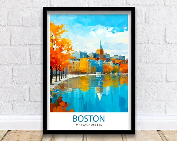 Boston Massachusetts Wall Hanging Travel Poster