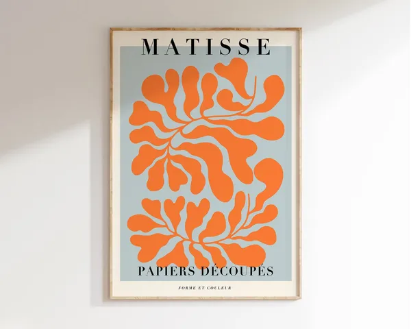 Matisse Abstract Flower Art Print, Mid-Century