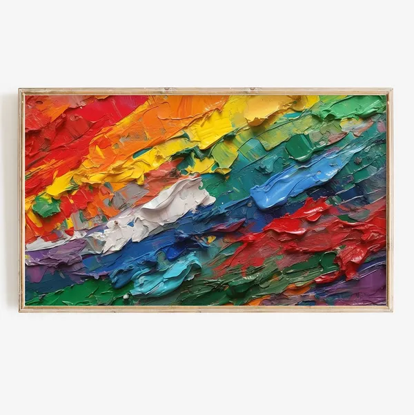 Pride Month Rainbow Flag Art Print, LGBTQ Decor