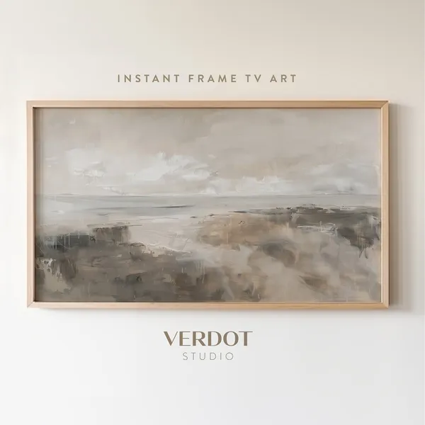 Neutral Abstract Coastal Landscape Art Print