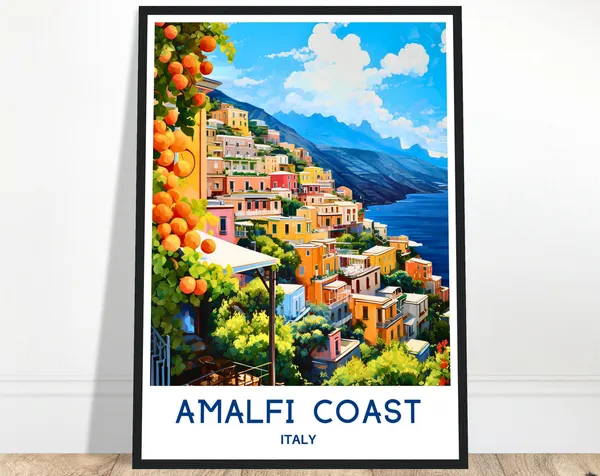 Amalfi Coast Italy Wall Decor Travel Poster