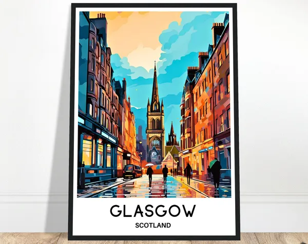 Glasgow Travel Gift Poster Print