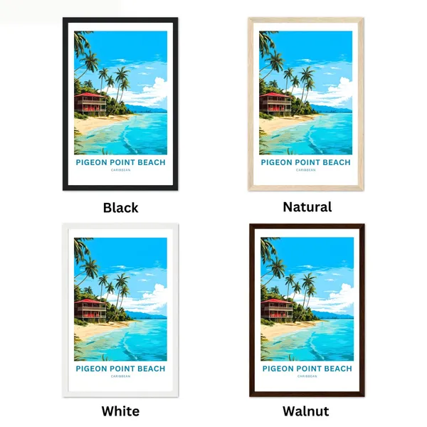 Personalized Pigeon Point Beach Travel Poster, Tobago
