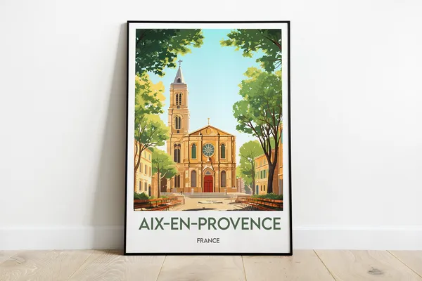 Aix En Provence Minimalist Travel Poster Print