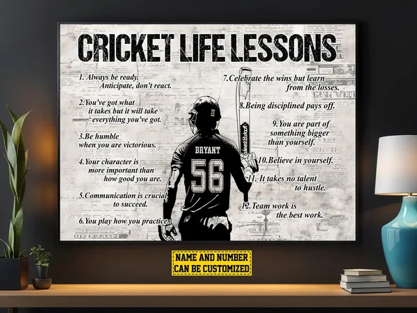 Cricket Life Lessons Personalized Poster Print