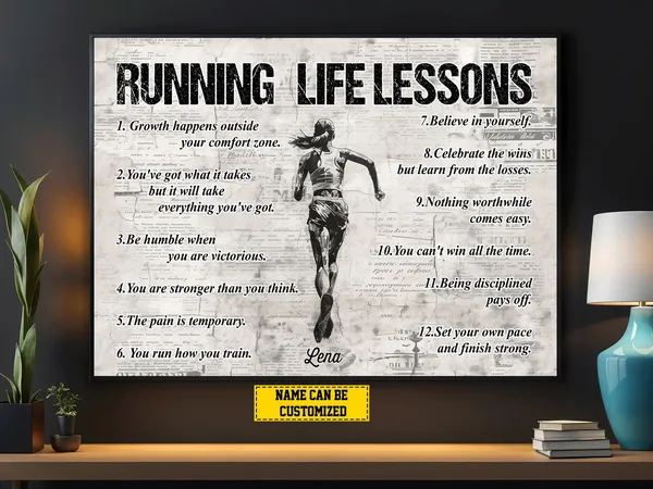 Running Life Lessons Personalized Art Print For Her