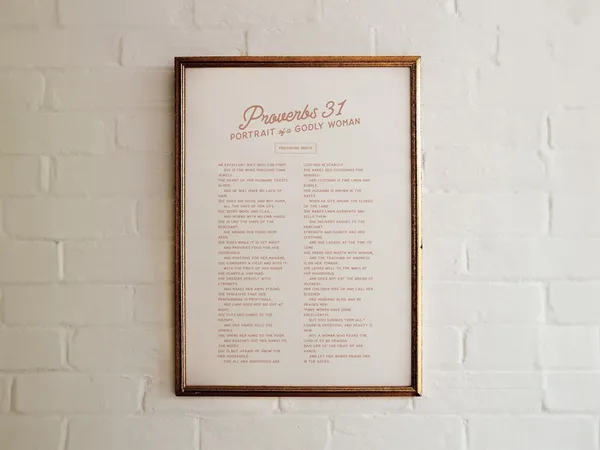 Proverbs 31 Woman Bible Verse Art Print, Retro Vintage