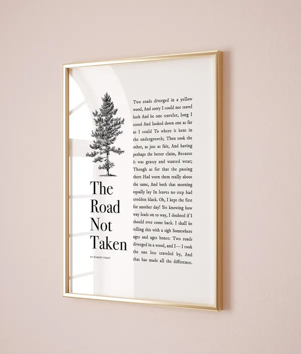 The Road Not Taken Robert Frost Poem Art Print