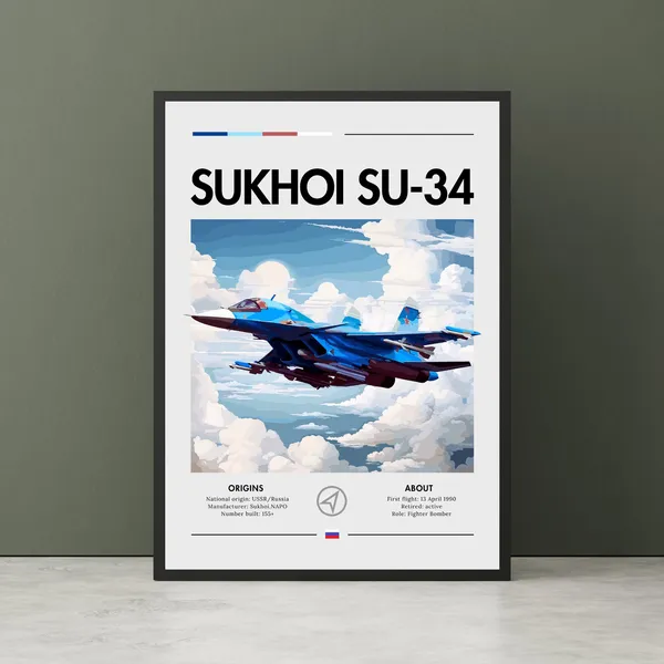 Sukhoi Su-34 Bomber Aircraft Art Print