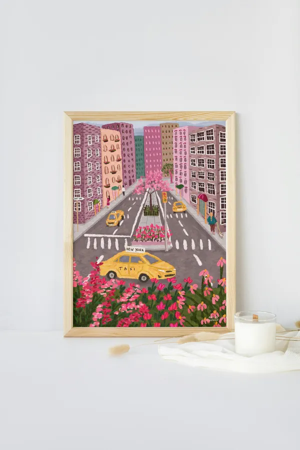 New York Traditional City Travel Poster