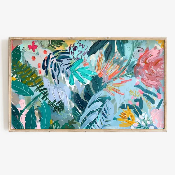 Textured Abstract Tropical Summer Maximalist Art Print