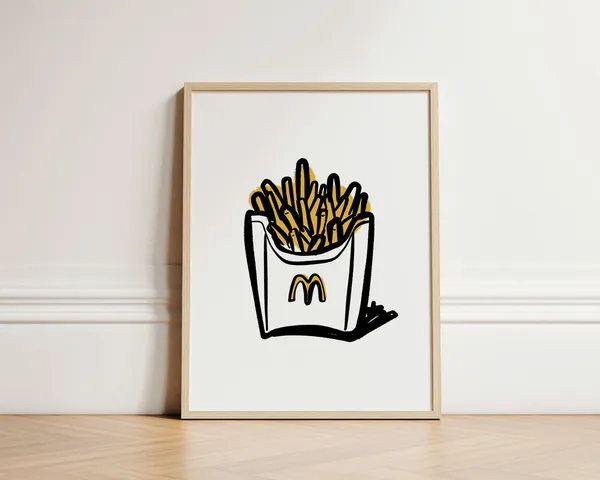 French Fries Print, Quirky Fast Food Kitchen Art