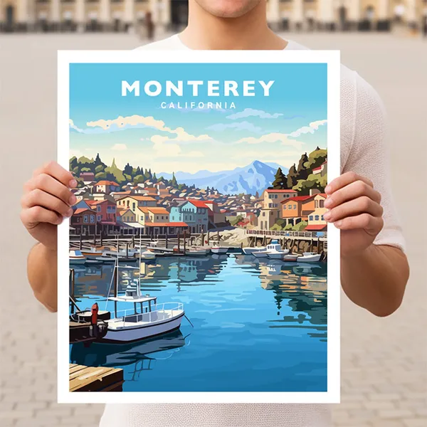 Monterey California Travel Poster, Place-Name Print