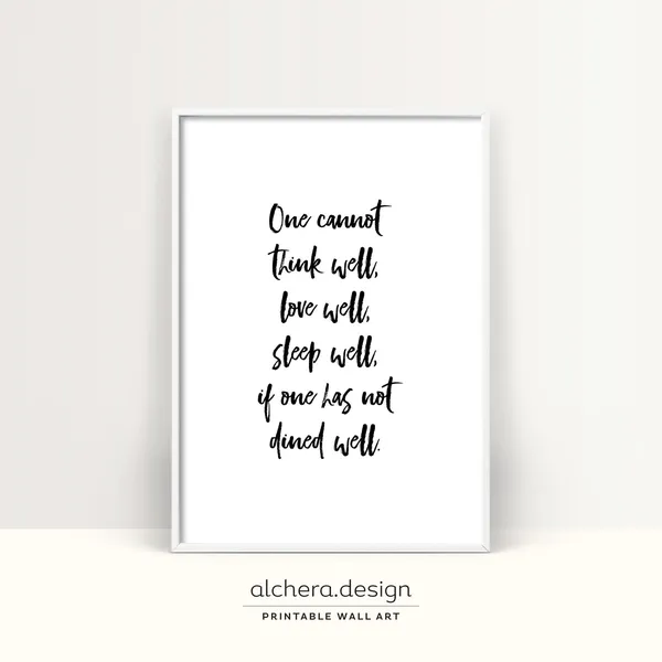 Virginia Woolf Literary Quote Art Print, Kitchen