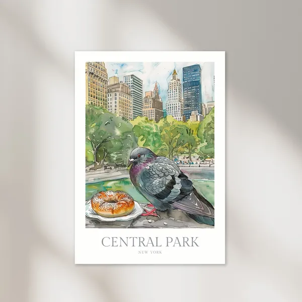 Central Park New York City Watercolor Art Print