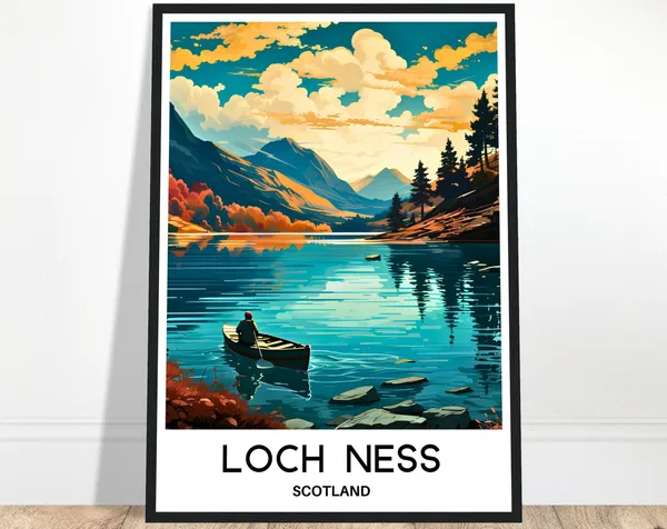 Loch Ness Travel Poster, Scotland Landscape Print