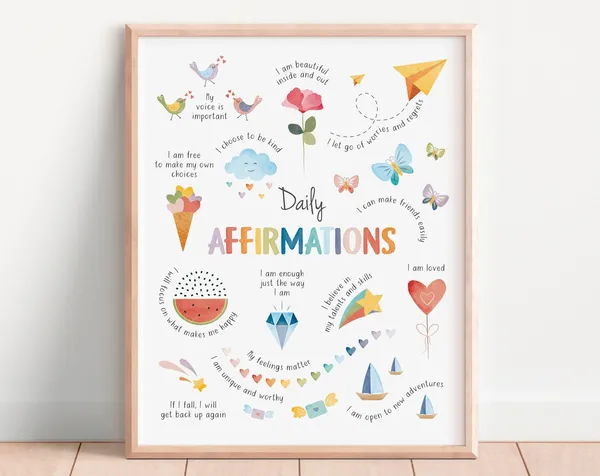 Positive Affirmation Poster, Therapy Office Decor
