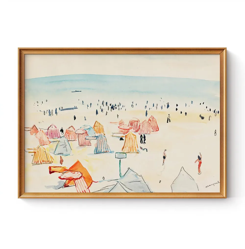 Beach Watercolor Painting, Seaside Leisure Art Print - Image 2