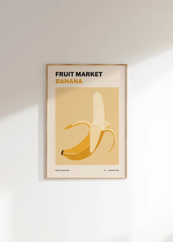 Banana Fruit Market Abstract Kitchen Art Print